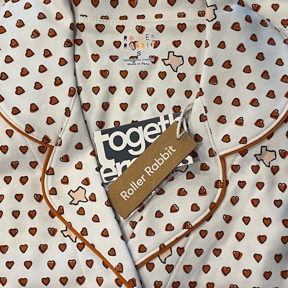 Roller Rabbit Limited Edition Texas Hearts Polo Pajama Set, Size XXS ❤️ - Picture 3 of 5